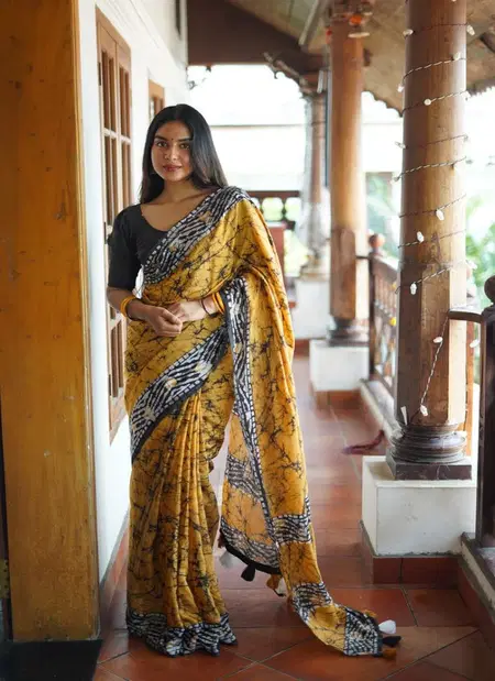 Tew Linen Cotton Laheriya Print Saree Wholesalers In Delhi